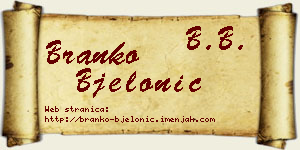 Branko Bjelonić vizit kartica